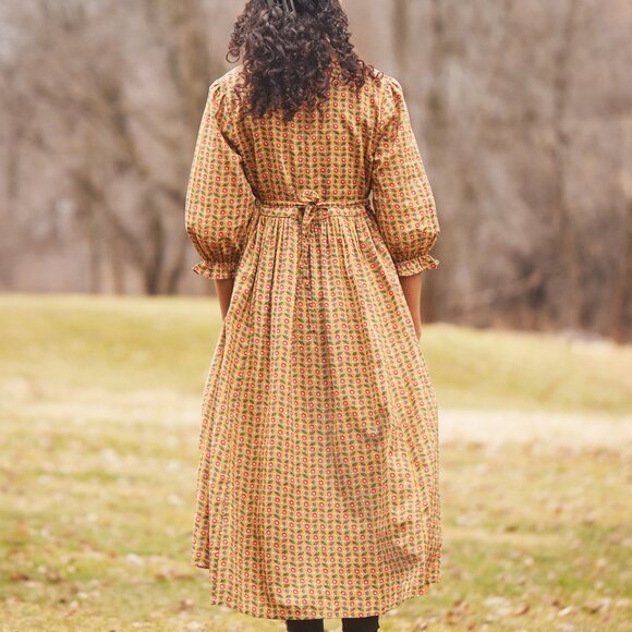 April Cornell Safflower Embroidered Maxi Dress Pockets Prairie Cottage - XXS - Picture 3 of 16